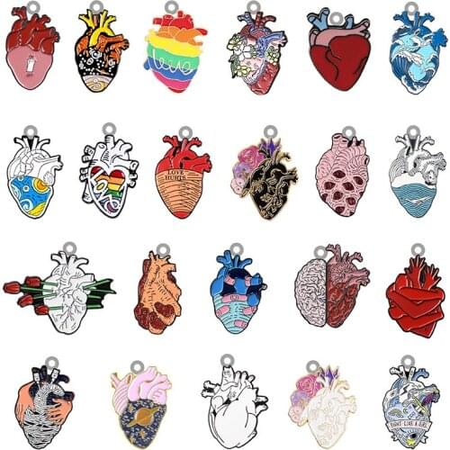 TAFREE New Heart Creative Design Acrylic Pendant Epoxy Resin Jewelry Making Pendant Earrings Necklace Accessories