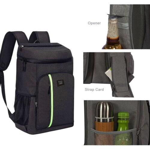 DENUONISS Night Insulation Cooler Backpack 30L Reflective Strap Thermal Cooler Bag Men Large Capacity Tourit Backpack