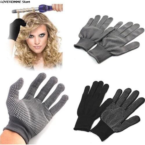 1Pair Hair Straightener Perm Curling Hairdressing Heat Resistant Finger Glove Hair Care Styling Tools Thermal Styling Gloves