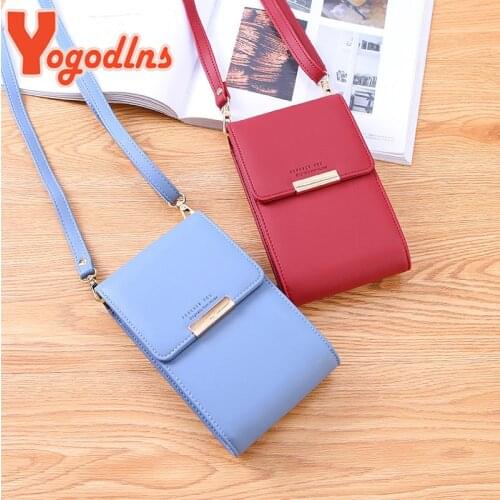 Yogodlns Korean Multifunctional Crossbody Bag Women Mini PU Leather Shoulder Bag Mobile Phone Purse Fashion Small Messenger Bag