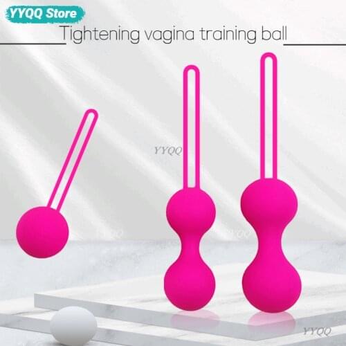 Woman Silicone Vaginal Ball Contraction Vaginal Muscle Training Dumbbell Kegel Ball Ring Pull Bead Geisha Adult Products Sex Toy
