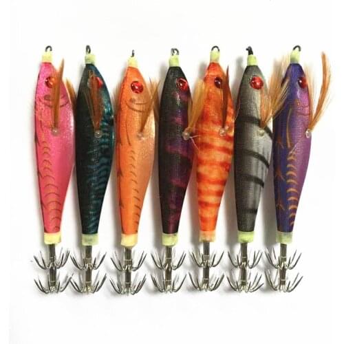 10Pcs Hard Luminous Shrimp Fishing Lures 10CM 10G Squid Jig Baits Squid Hook Pesca Fishing Tackles