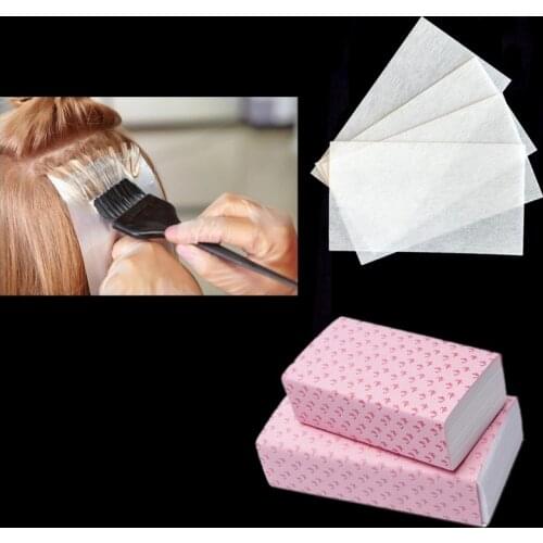 100PCs/set Salon Hair Dye Paper Disposable Separating Stain Dyeing Color Tool Highlight Tissue Hair Coloring Products 11*7cm