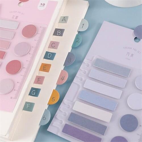 110sheets Vintage Solid Color Memo Pads Index Paper Schedule Organizer Sticky Notes Kawaii Stationery Memo Office Writing Pad