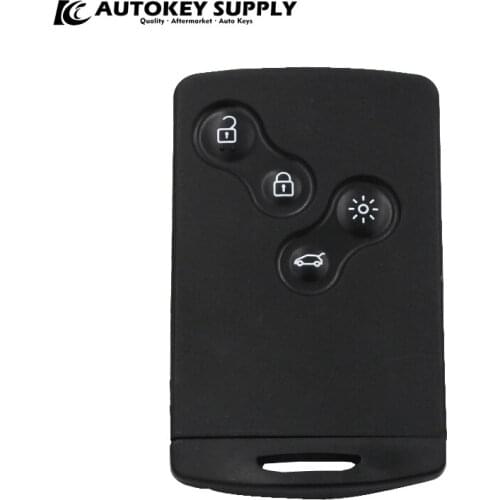 Car-styling for Renault 4 button smart card with emergency key 433 mhz PCF7952(ID46) chip No logo for car key AKRNC401