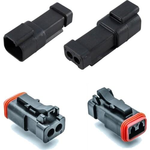 Free shipping Deutsch DT Series 2 Pin Black Gray Connector Male Female Kit With housing Terminals,Seals 16-20 AWG