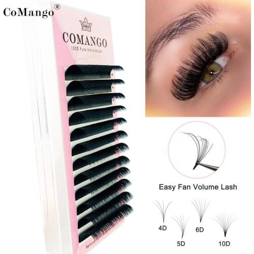 CoMango Easy Fan Lashes Extension DIY 2d/3d/4d/10d Faux Mink Blooming Eye Lash Extensions 0.03/0.05/0.07 Makeup Lashes