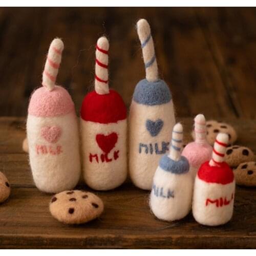 DIY Baby Wool Felt Milk Bottle Decorations Newborn Photography Props Ornaments 69HE