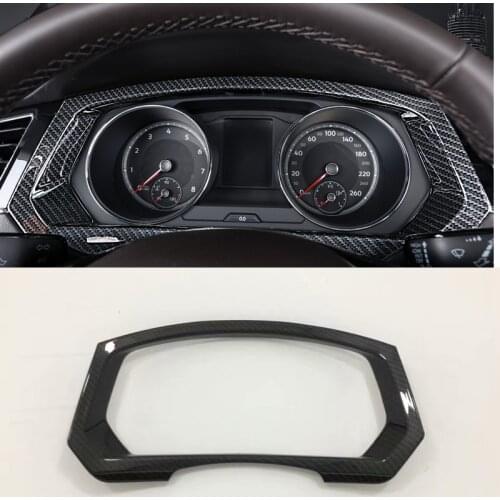 For Volkswagen Tiguan L TiguanL MK2 2017 2018 2019 carbon fiber garnish detector trim dashboard meter Instrument Panel frame
