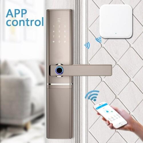 Wifi Fingerprint Door Lock Biometric Fingerprint Smart Homelock Bluetooth Fingerprint APP Locks With Gateway Passcord Lock New