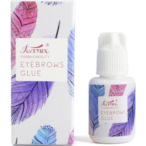 Funmix Korea 10ml Eyebrow Extension Glue Anti-sensitive Hypoallergenic 1-2s Fast Drying Grafted Eyebrow Adhesive Glue