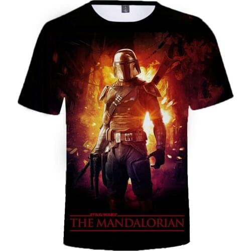 Mandalorian Fashion Men Tee Tops Summer Short Sleeve Oversized t-shirt Anime Cartoon 3D Printed Children clothes