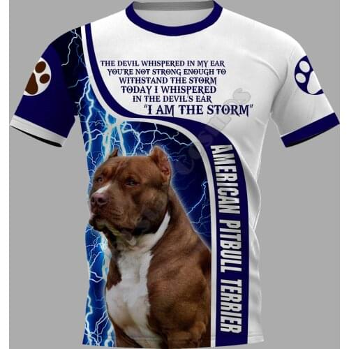 PLstar Cosmos American Pitbull Terrier 3D Printed t-shirt Harajuku Streetwear T shirts Funny Animal Men For Women Short Sleeve