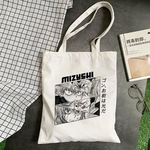 Hunter X Hunter Kurapika Bags Cartoon Letter Print Japanese Winter New Fashion Punk Fun Vintage Canvas Loose Shoulder Bags