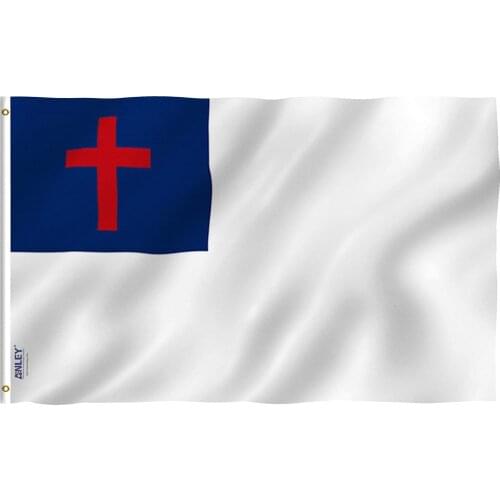 3x5 Foot Christian Flag - Vivid Color and Fade Proof - Canvas Header - Religious Flags Polyester with Brass Grommets 3 X 5 Ft