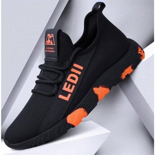 Men Breathable Sneakers No-slip Vulcanize Shoes Air Mesh Lace Up Wear-resistant Casual Running Shoes Summer Casual Shoes