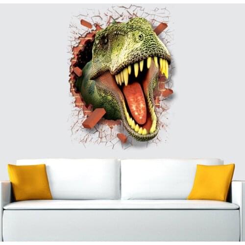 Dinosaur stickers removable green 3D dino sticker painting home decor picture for children decorative car wall decor stickers