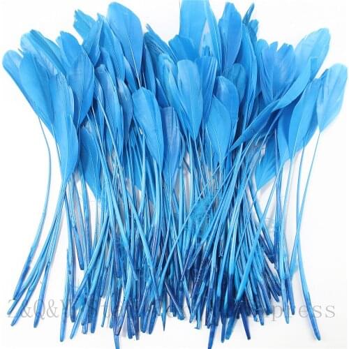 Natural Goose Hard Floating 15-20CM (6-8 Inch) Torn Head Feathers 10-300 Feather Dyeing Lake Blue DIY Craft Ornament Feathers
