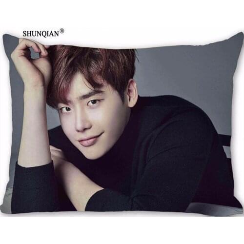 New Custom Lee Jong Suk Pillowcase Zippered Rectangle Pillow Cover Cases Size 45X35cm,40x60cm,45X75cm,50X75cm(Two sides)