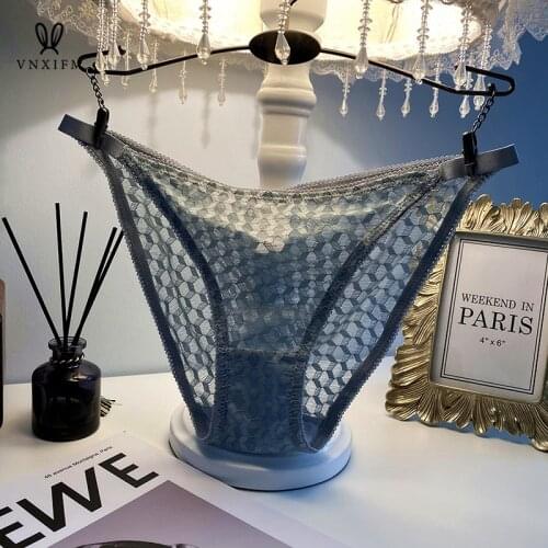 New Quick-drying lace thong ladies side waist thin belt breathable thin hot sale hollow mesh sexy T pants cotton cotton panties