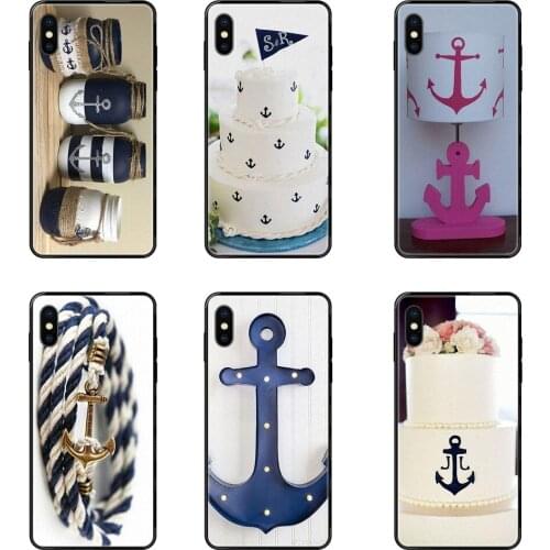 New Nautical Anchor On Navy For Huawei Honor Mate Play V10 View 10 20 20X 30 Lite Pro Y3 Y5 Y9 Nova 3 3i Pro Pas Cher Black