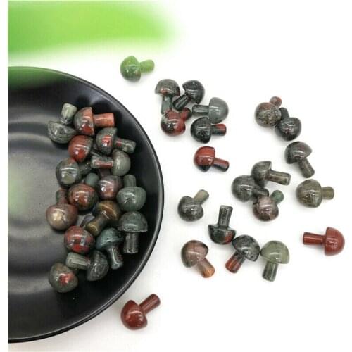 Drop Shipping 1PC Natural African Blood Stone Mushroom Shaped Crystal Stones Polished Healing Gift Natural Stones and Crystals