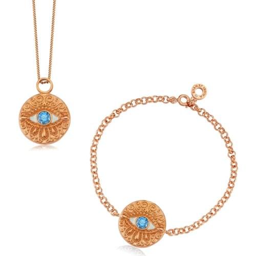 Valori Jewels Blue Tears, Zirconia Fancy Blue Gemstone, Gold Plated, Sterling Silver Mini Set