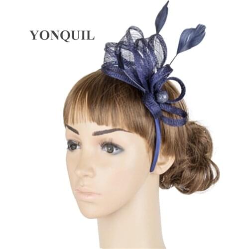 Sinamay Base Fascinator Headwear Event Bridal Feather Hair Accessories Millinery Cocktail Hat High Quality Multiple Color MYQ027