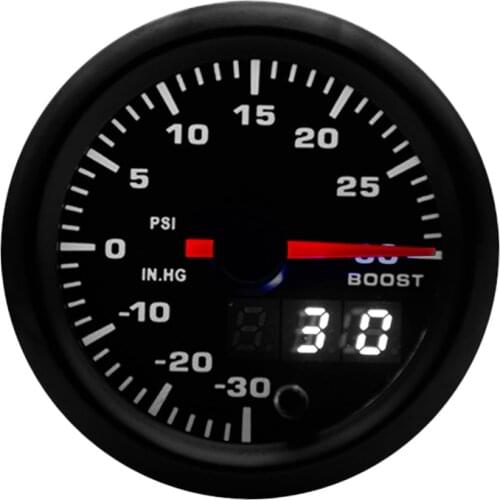 7 Colors LED 52mm Car Turbo Boost Gauge PSI Meter Analog/Digital Dual Display with Sensor