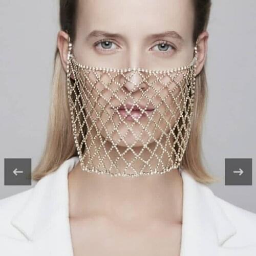 Bling Rhinestone Face Jewelry Tassel Mask Fashion Wedding Exquisite Bridal Jewelry Mask Masquerade Mask Face Accessories