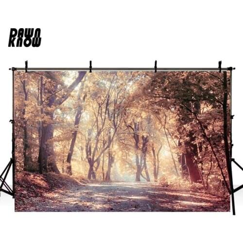 DAWNKNOW Forest Autumn Vinyl Photography Background For Baby Forest Photo Shoot Backdrop For Wedding Photo Studio lv-799