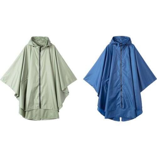 Unisex Waterproof Hooded Rain Jacket Coat Waterproof Rain Poncho
