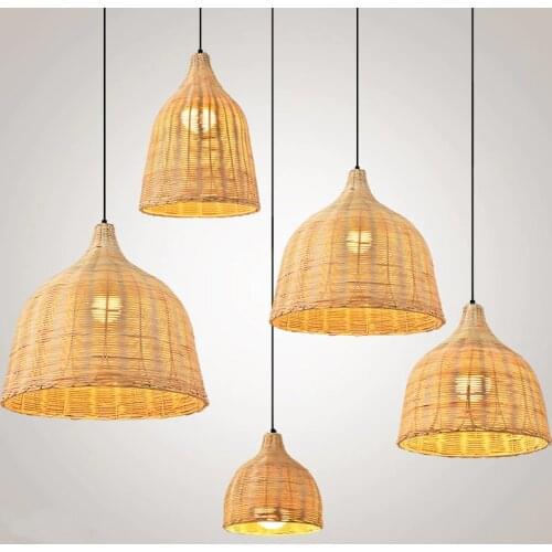 Southeast Asia pendant lamp Japanese style pendant lights E27 lights LED bulb lighting Wicker lights Rattan Pendant lamp