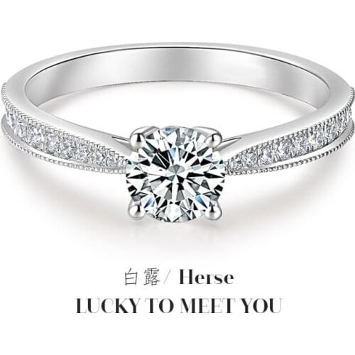 New 925 Sterling Silver Ring Micro-Inlaid Simulation Diamond Princess Ring Female Charm Jewelry Gift