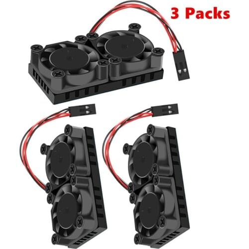 3pcs Raspberry Pi Cooling Fan with Thermal Conductive Adhesive Tape and Heat Sink for Raspberry Pi 3 2 Model B B