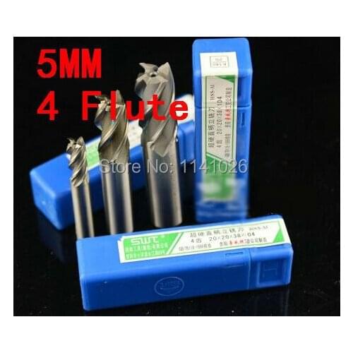 10 pcs/set 5.0MM 4 Flute HSS & Aluminium End Mill Cutter CNC Bit Milling Machinery tools Cutting tools.Lathe Tool