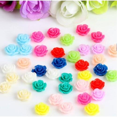 10PCS Vintage Flatbacks Cabochon Rose Flower Resin Lucite Cameo 10MM DIY Jewelry Making Tools For Phone/wedding/crafts