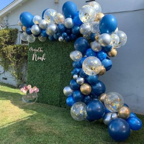 108pcs Navy Blue Gold Metallic Balloon Arch Kit Wedding Birthday Party Confetti Balloons Garland Decors Baby Shower Air Globos