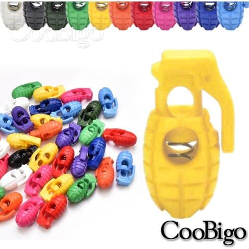20pcs Colorful Grenade Buckle Cord Lock Stopper Toggle Clip Paracord Rope Camp for Outdoor Hike Survive Shoelace DIY Accessories