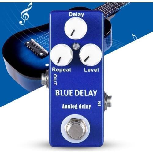 MOSKY BLUE DELAY Analog Delay Effects Pedal Electric Acoustic Loop Station Double Bass Drum Pedal Delay Synthesizer Sound Mixer