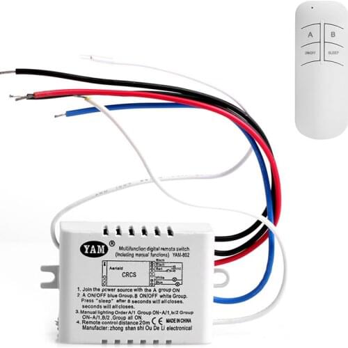 Wireless 2 Channel ON/OFF Lamp Remote Control Switch Receiver Transmitter for Lamp Light Electrical Equipments