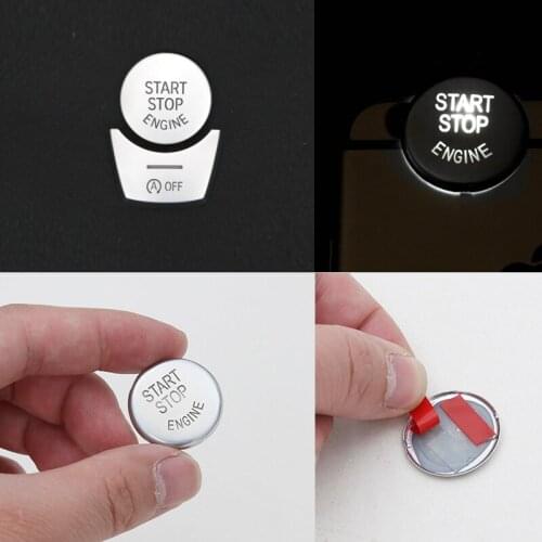 For BMW 5 6 7 series F10 GT F07 F chassis 2011 - 2017 2pcs ABS Chrome Car Start Stop Engine Button Cover Sticker Trim