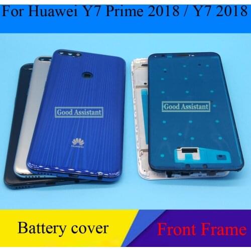 For Huawei Y7 2018 / Y7 Pro / Y7 Prime 2018 LCD Faceplate Frame Front Middle Frame Housing Battery Door Back Cover Housing Case