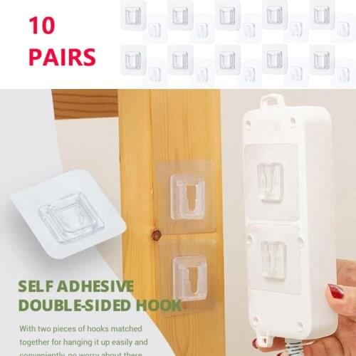 Double-Sided Adhesive Wall Hooks Hanger Strong Transparent Hooks Suction Cup Sucker Wall Storage Holder For Kitchen Bathroo