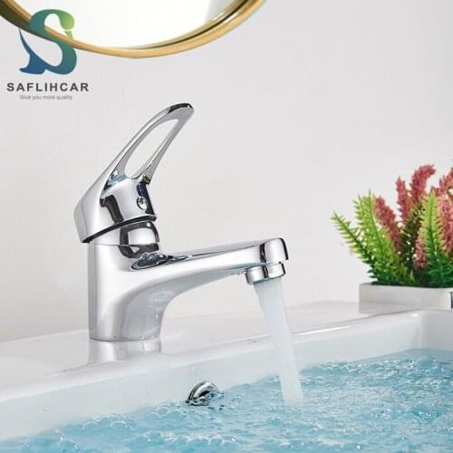 Chrome Kitchen Bathroom Basin Sink Faucet Single Handle Hot and Cold Water Mixer Taps Deck Installation Sink Faucet