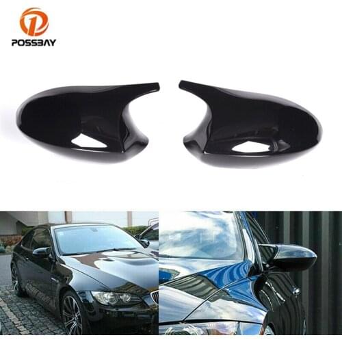 Car Rearview Mirror Caps Door Side Mirror Shells Matte Black Auto Rear View Mirror Covers for BMW E92 E90 E91 PRE-LCI 2006-2007