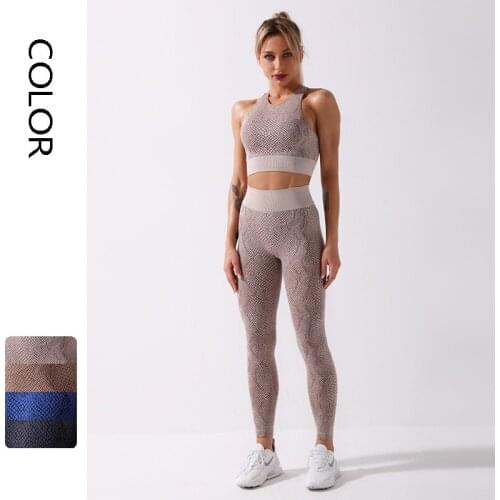 Snake Seamless Yoga Set Gym Fitness Clothing Women Yoga Suit Sportswear Workout Leggings Top Sport Clothes Training Tights
