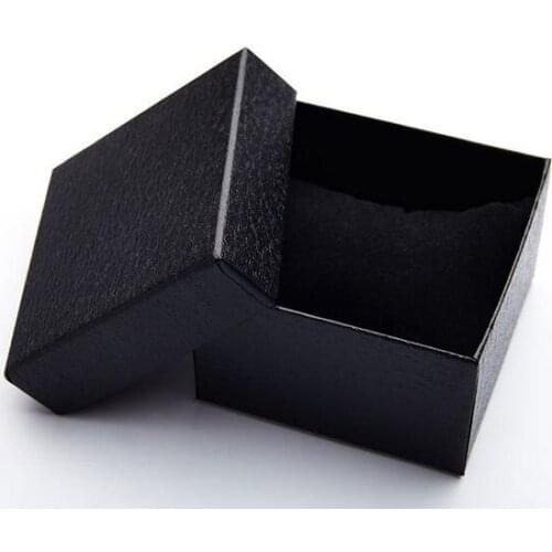 18pcs/lot Wholesale cheap Lichee Pattern Black Paper watch box with cushion jewelry watch/bangle/ bracelet box Custom Logo event