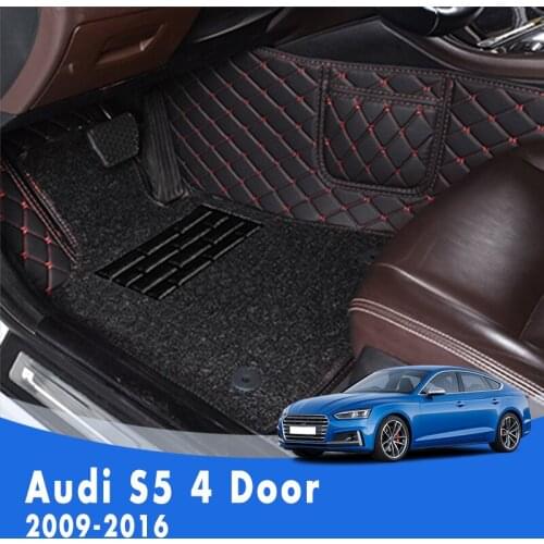 LHD Luxury Double layer Wire loop Carpets Car Floor Mats For Audi S5 4 Door 2016 2015 2014 2013 2012 2011 2010 2009 Accessories