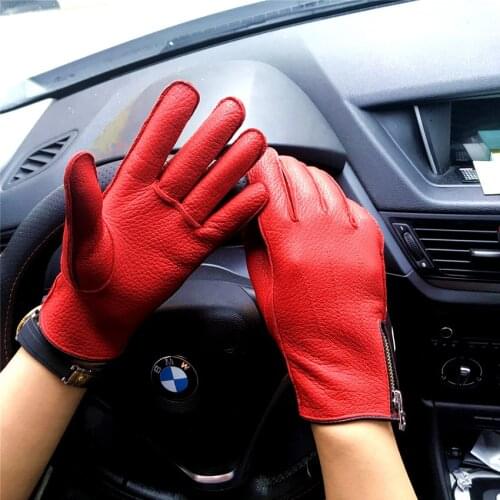 Winter Mens Genuine Leather Gloves 2020 New Luxury Men Brand Gloves Fashion Warm Black Gloves Deerskin Mittens